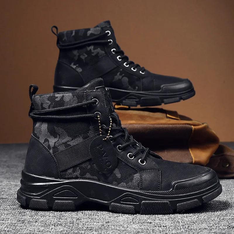 Camouflage High Top Canvas Boots - KA4850 Men&