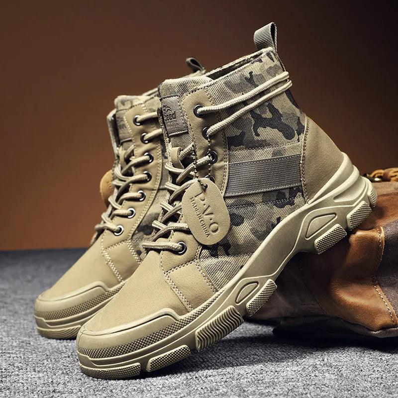 Camouflage High Top Canvas Boots - KA4850 Men&