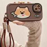 Cartoon Animal iPhone 15 Pro Max/14/13/11/12 Cute Phone Case with Portable Lanyard - Touchy Style