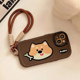 Cartoon Animal iPhone 15 Pro Max/14/13/11/12 Cute Phone Case with Portable Lanyard - Touchy Style