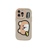 Cartoon Animal iPhone 15 Pro Max/14/13/11/12 Cute Phone Case with Portable Lanyard - Touchy Style .