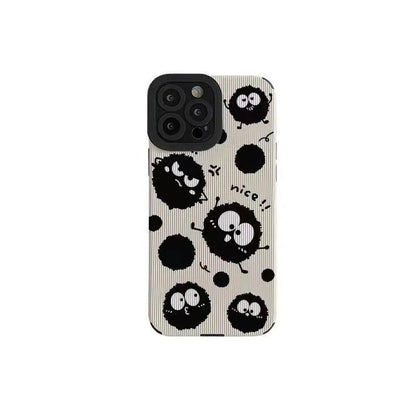 Cartoon Black Briquettes Funny Cute Phone Case for iPhone 6, 7, 8, X, XS, XS Max, XR, 11, 12, 13, 14, Pro Max, and Mini - Touchy Style