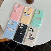 Cartoon Dog Cute Phone Case for iPhone 15, 14, 13, 12, and 11 Pro Max - Invisible Bracket with Built-in Stand - TSP212 - Touchy Style