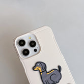 Cartoon Dog Cute Phone Case for iPhone 15, 14, 13, 12, and 11 Pro Max - Invisible Bracket with Built-in Stand - TSP212 - Touchy Style