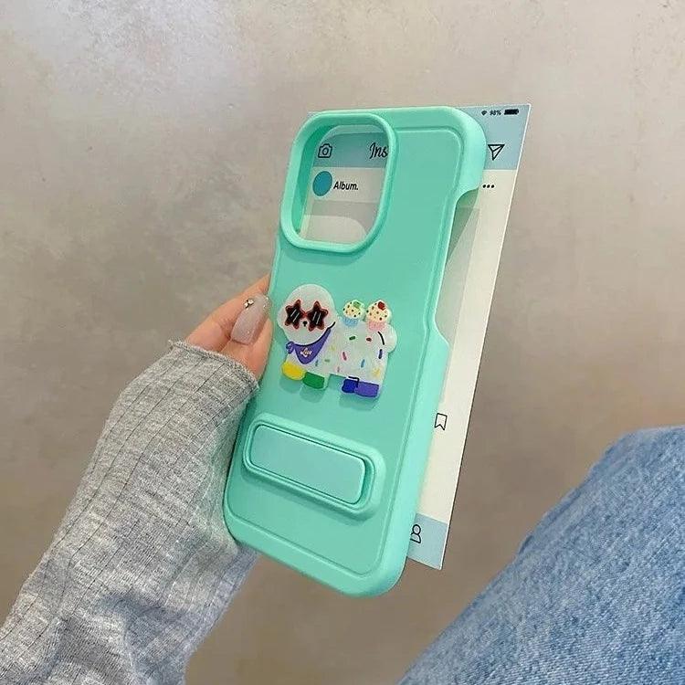 Cartoon Dog Cute Phone Case for iPhone 15, 14, 13, 12, and 11 Pro Max - Invisible Bracket with Built-in Stand - TSP212 - Touchy Style