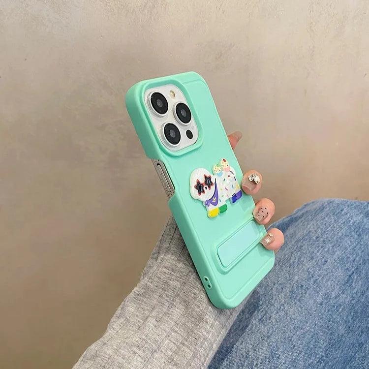 Cartoon Dog Cute Phone Case for iPhone 15, 14, 13, 12, and 11 Pro Max - Invisible Bracket with Built-in Stand - TSP212 - Touchy Style