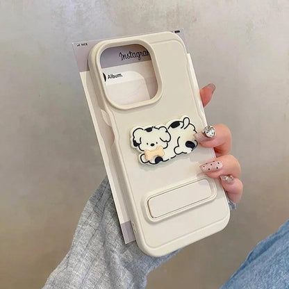 Cartoon Dog Cute Phone Case for iPhone 15, 14, 13, 12, and 11 Pro Max - Invisible Bracket with Built-in Stand - TSP212 - Touchy Style