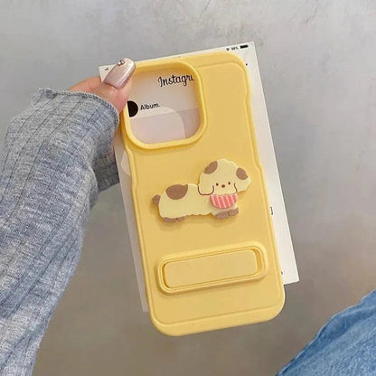 Cartoon Dog Cute Phone Case for iPhone 15, 14, 13, 12, and 11 Pro Max - Invisible Bracket with Built-in Stand - TSP212 - Touchy Style