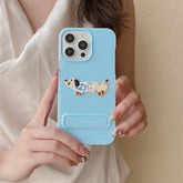 Cartoon Dog Cute Phone Case for iPhone 15, 14, 13, 12, and 11 Pro Max - Invisible Bracket with Built-in Stand - TSP212 - Touchy Style