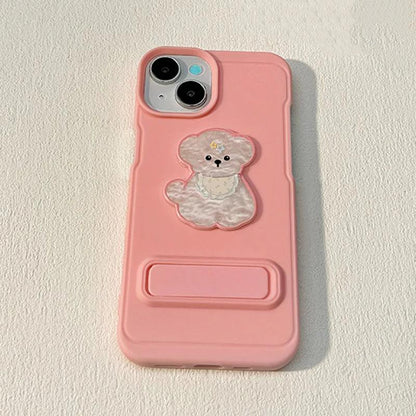 Cartoon Dog Cute Phone Case for iPhone 15, 14, 13, 12, and 11 Pro Max - Invisible Bracket with Built-in Stand - TSP212 - Touchy Style