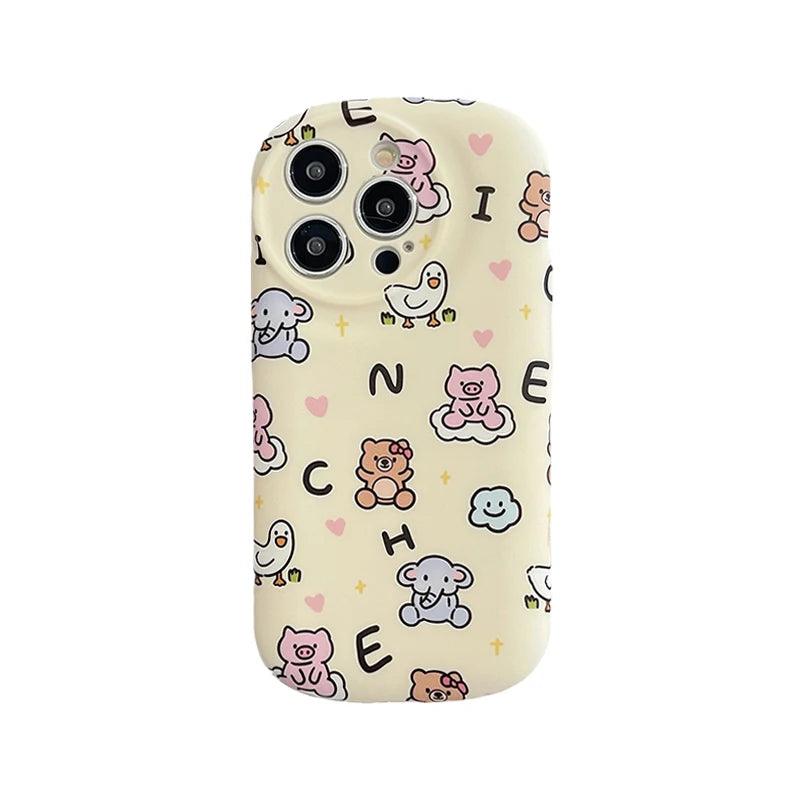 Cartoon Mini Animals Cute Phone Case For iPhone 11, 12, 13, 14, or 15 Pro Max - Touchy Style