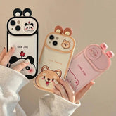 Cartoon Pink Pig, Puppy, Panda, and Cow Cute Phone Case For iPhone 15 Pro Max, 14, 13, 11, or 12 - Touchy Style .