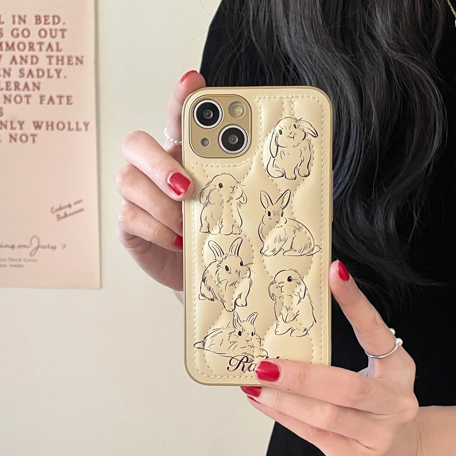 Cartoon Rabbit Curve Cute Phone Cases For iPhone 15 13 11 12 14 Pro Max XS XR X - Touchy Style