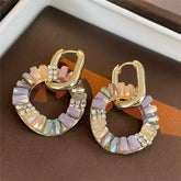 Charm Jewelry: Fashion Circle Buckle Stud Earrings (WB147) - Touchy Style