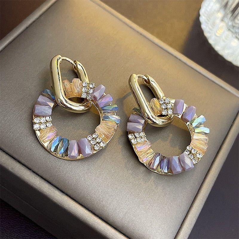 Charm Jewelry: Fashion Circle Buckle Stud Earrings (WB147) - Touchy Style