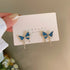 Charm Jewelry Set: Asymmetry Metal Butterfly Crystal Drops Oil - A6562 - Touchy Style