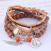 Charm Jewelry Set Beaded Charm Bracelets Set For Women Simple Coins Multilayer Bracelet Bohemian Jewelry 2021 - Touchy Style .