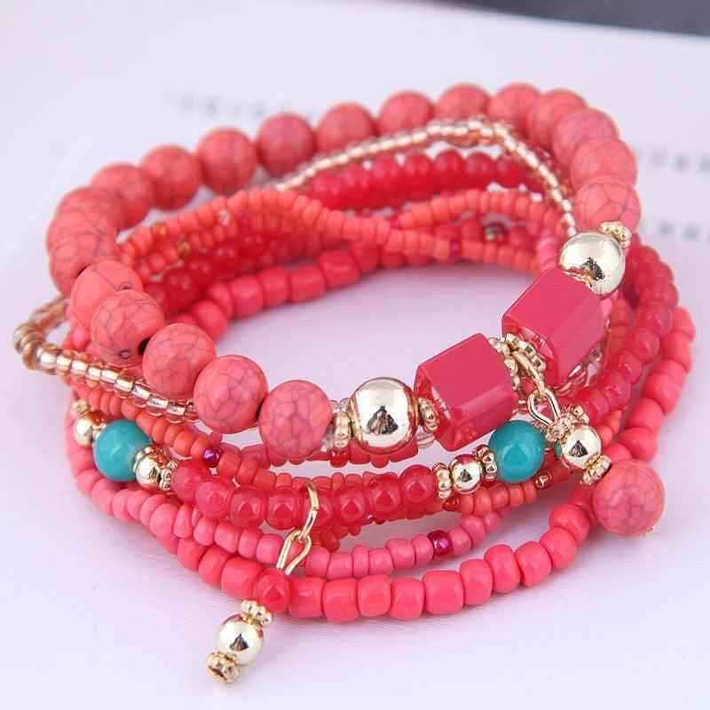 Charm Jewelry Set Beaded Charm Bracelets Set For Women Simple Coins Multilayer Bracelet Bohemian Jewelry 2021 - Touchy Style