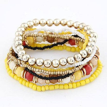 Charm Jewelry Set Beaded Charm Bracelets Set For Women Simple Coins Multilayer Bracelet Bohemian Jewelry 2021 - Touchy Style