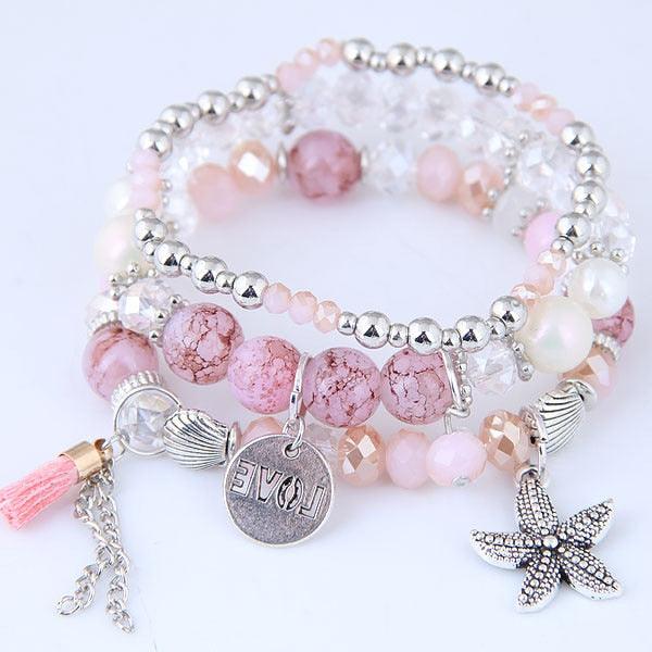 Charm Jewelry Set Beaded Charm Bracelets Set For Women Simple Coins Multilayer Bracelet Bohemian Jewelry 2021 - Touchy Style