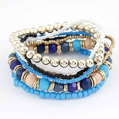 Charm Jewelry Set Beaded Charm Bracelets Set For Women Simple Coins Multilayer Bracelet Bohemian Jewelry 2021 - Touchy Style