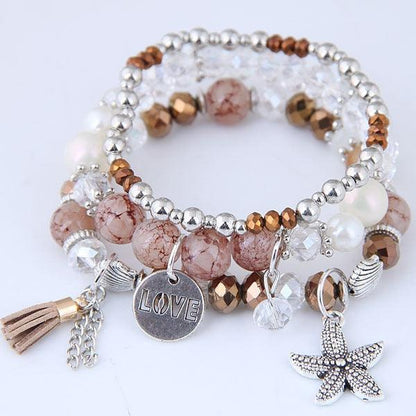 Charm Jewelry Set Beaded Charm Bracelets Set For Women Simple Coins Multilayer Bracelet Bohemian Jewelry 2021 - Touchy Style