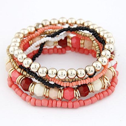 Charm Jewelry Set Beaded Charm Bracelets Set For Women Simple Coins Multilayer Bracelet Bohemian Jewelry 2021 - Touchy Style