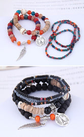 Charm Jewelry Set Beaded Charm Bracelets Set For Women Simple Coins Multilayer Bracelet Bohemian Jewelry 2021 - Touchy Style .