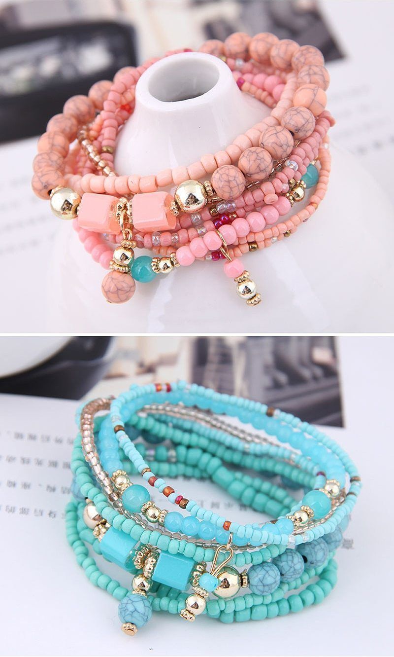 4pcs/Set Fashionable Exquisite Bohemian Beach Vacation Shell Tassel Multilayer  Bracelet, Wooden Beads, Crystal, Coconut Shell, Ideal For Travel And Beach  Holiday Outfit Matching | SHEIN USA