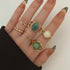 Charm Jewelry Set Vintage Geometric Acrylic Alloy Joint Ring Set Bohemian Metal Curved Finger Ring 2021 Fashion - Touchy Style