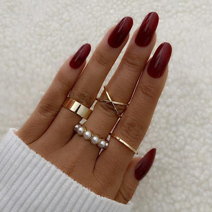 Charm Jewelry Set Vintage Gold Moon Butterfly Knuckle Ring Set 2021 Bohemian Geometry Female Knuckle Ring - Touchy Style