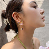 Charm Jewelry WB152: Baroque Freshwater Pearl Asymmetrical Earrings - Touchy Style