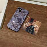 Charming Gray Flowers Oil Painting Cute Phone Cases For iPhone 12 Pro Max 13 11 14 And 14 Pro - Touchy Style