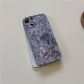 Charming Gray Flowers Oil Painting Cute Phone Cases For iPhone 12 Pro Max 13 11 14 And 14 Pro - Touchy Style