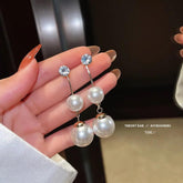 Charming Korean Earrings with White Pearls for Women - Charm Jewelry R1240 - Touchy Style