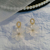 Charming Korean Earrings with White Pearls for Women - Charm Jewelry R1240 - Touchy Style