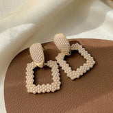 Charming Korean Earrings with White Pearls for Women - Charm Jewelry R1240 - Touchy Style