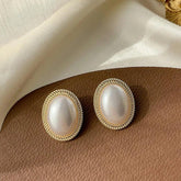 Charming Korean Earrings with White Pearls for Women - Charm Jewelry R1240 - Touchy Style