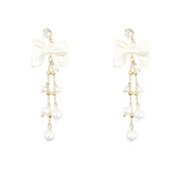 Charming RV128 Sweet Pearl Fresh Drop Earrings: Fashionable Bowknot Dangle Jewelry - Touchy Style