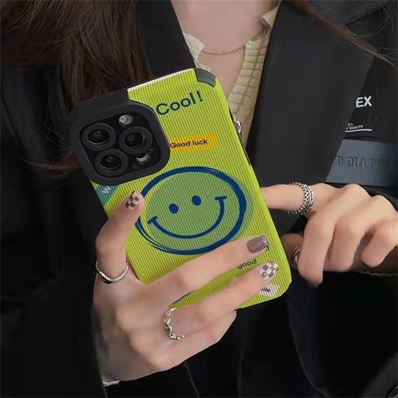 Cheerful Smiley Face: Cute Phone Case with Soft Cover for iPhone 11, 12, 13, 14 Pro Max, Mini, 6, S, 7, 8 Plus, SE, X, XS, and XR - Touchy Style