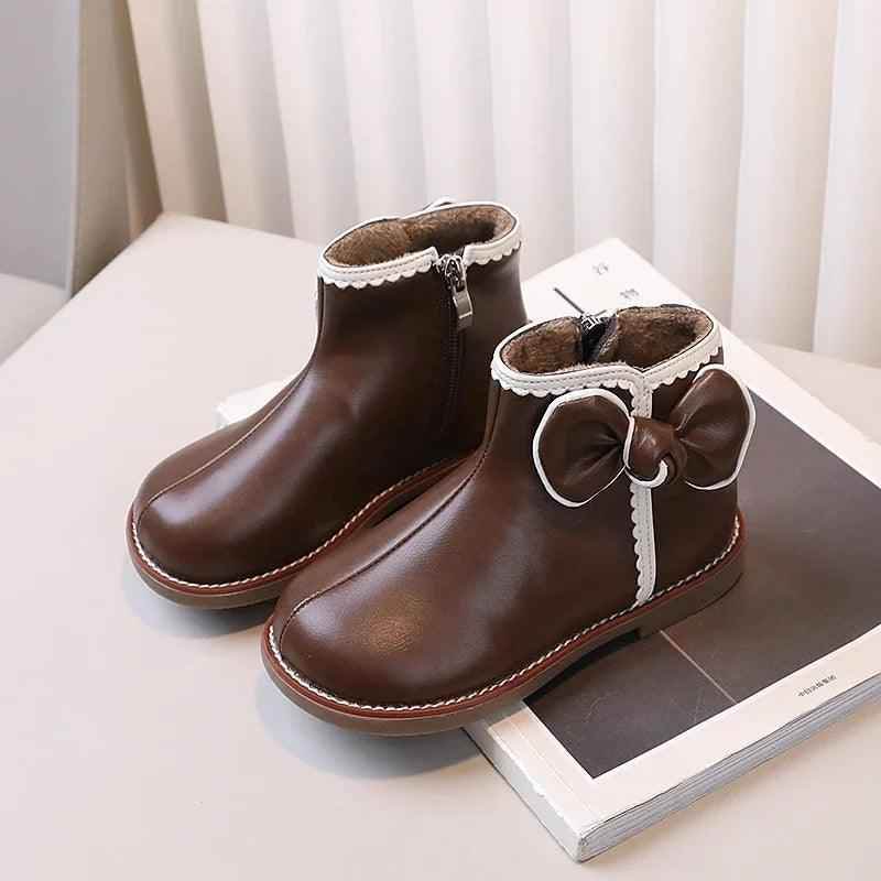 Children s Casual Shoes for Girls Cute Bow Ankle Boots TSS289