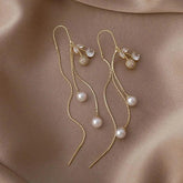 Classic Pearl Fashion Heart Long Earrings Charm Jewelry XYS0300 - Touchy Style