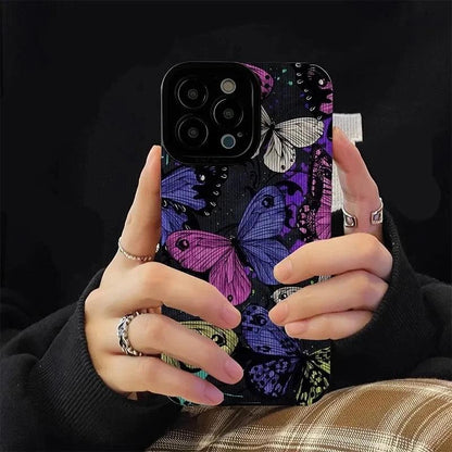 Colorful Butterflies Cute Phone Case for iPhone 15 14 13 12 11 Pro Max, 14 15 Plus, 12 13 Mini, X, XR, XS Max, 7 8 Plus - Touchy Style .