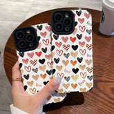 Colorful Heart Cute Phone Cases for iPhone 14, 13, 12, 11, Pro Max, 7, 8, 14 Plus, 13 Pro Max, X, XR, XS - Touchy Style .