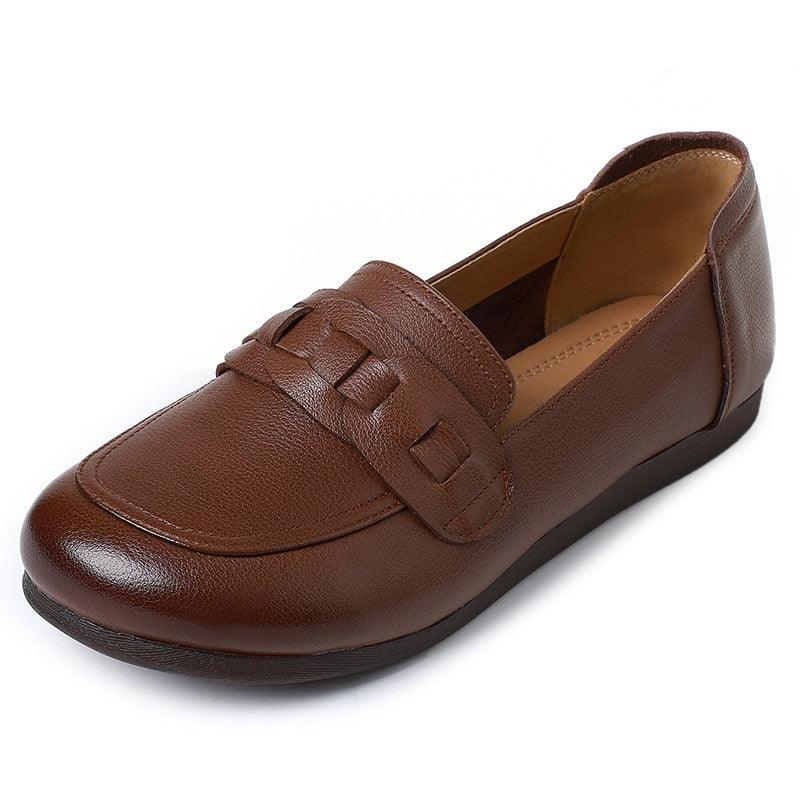 Comfortable Soft Flat Leather Women&