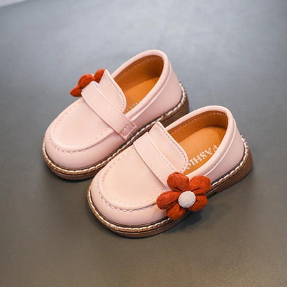 Comfortable Soft Leather Toddler Girl Casual Shoes with Flower - TF329 - Touchy Style