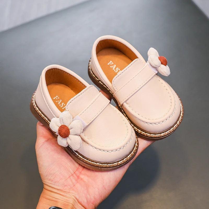 Comfortable Soft Leather Toddler Girl Casual Shoes with Flower - TF329 - Touchy Style