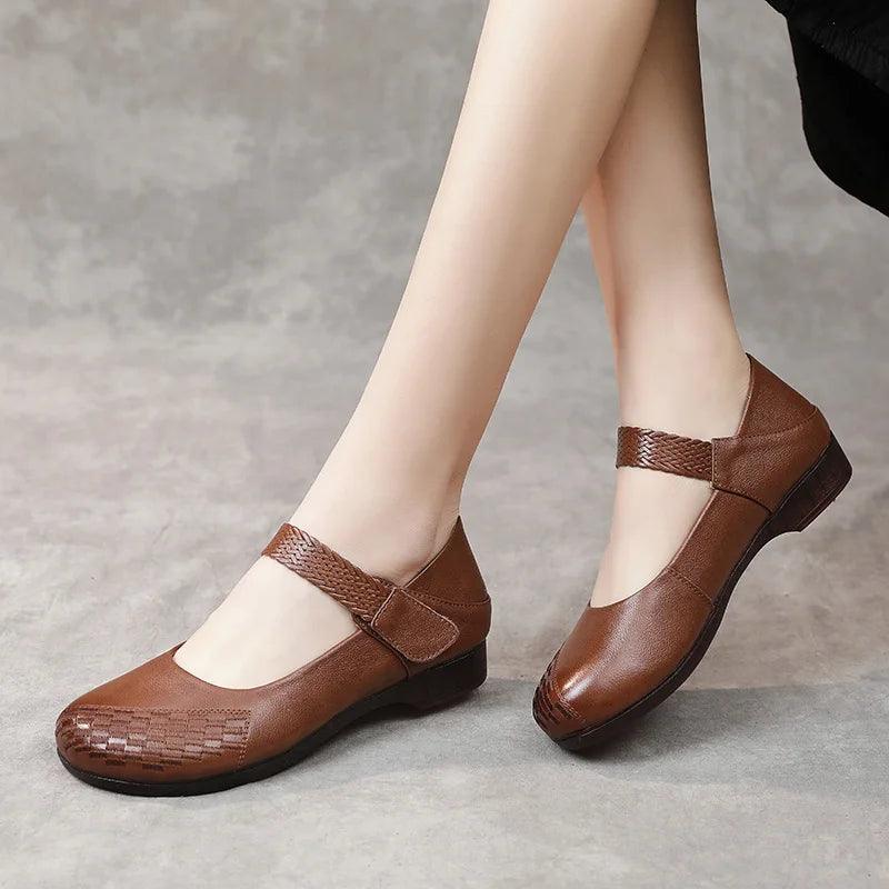 Comfortable Soft Sole, Leather, Low Heels Women&