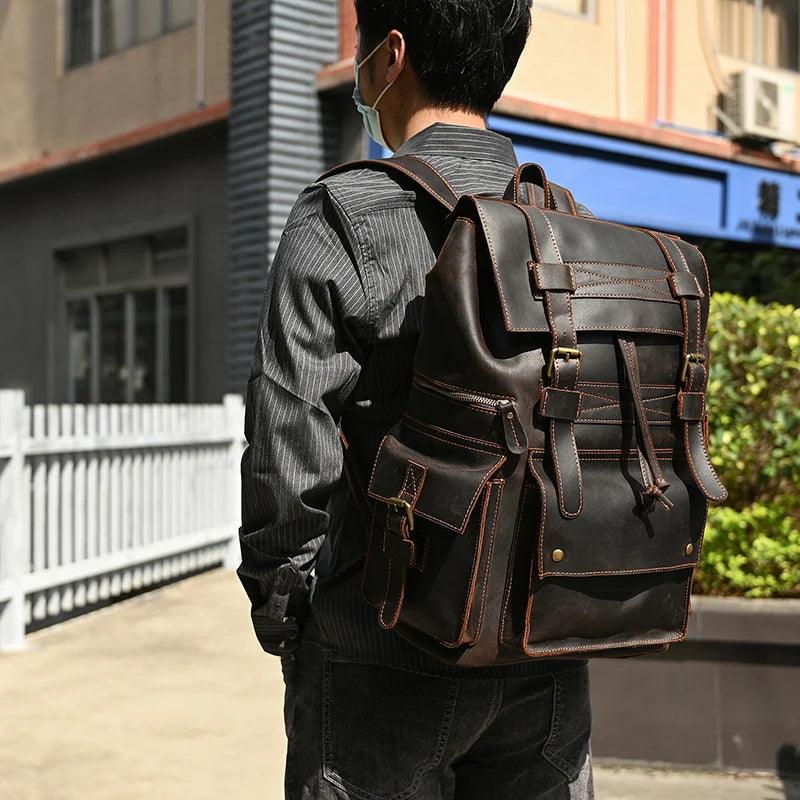 Cool Backpacks - Leather Laptop School Daypack - 2028 - Touchy Style