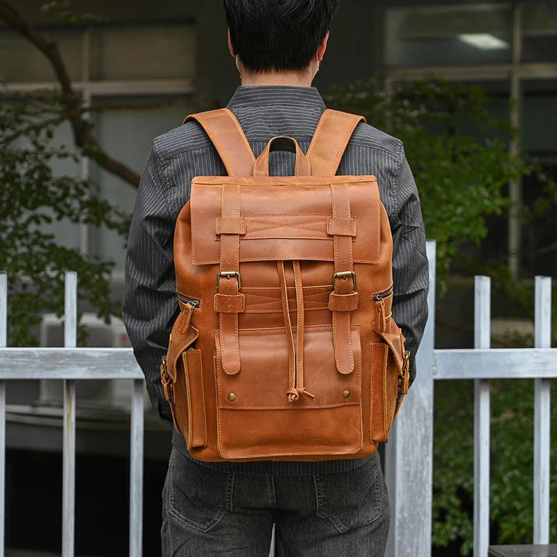 Cool Backpacks - Leather Laptop School Daypack - 2028 - Touchy Style